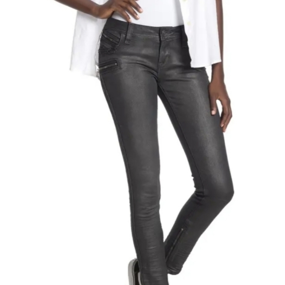Rock REVIVAL - Skinny Jeans Coated Moto Camille size 24 - Picture 6 of 13